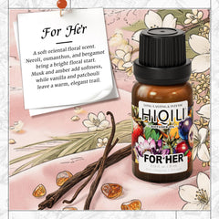 Close-up of HIQILI Diffuser Oil bottle label