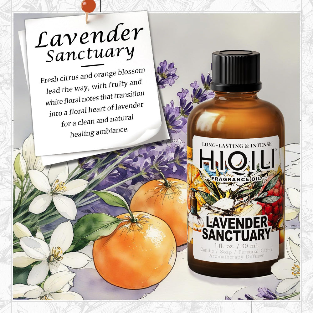 Label of HIQILI Lavender Sanctuary Fragrance Oil