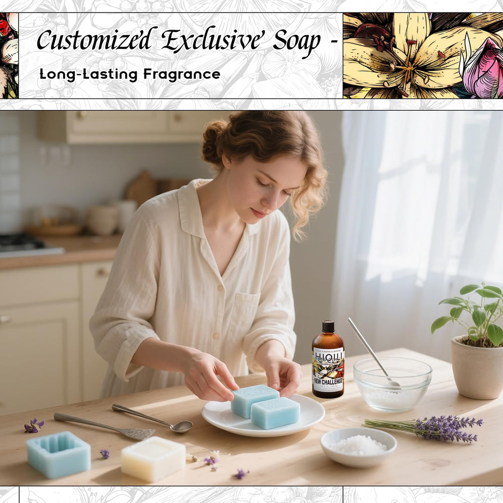 Candle making with fragrance oil and soy wax