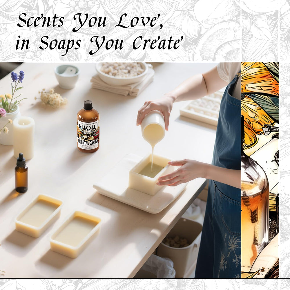 Candle making with HIQILI Oriental Garden fragrance oil