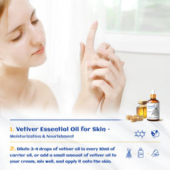 Vetiver essential oil used in a diffuser to calm emotions