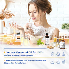 Vetiver essential oil ingredients and purity information