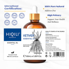 Safety, purity, COA certificates for vetiver oil