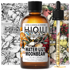 Bottle of HIQILI Water Lily Moonbeam Fragrance Oil (1 oz) for diffusers