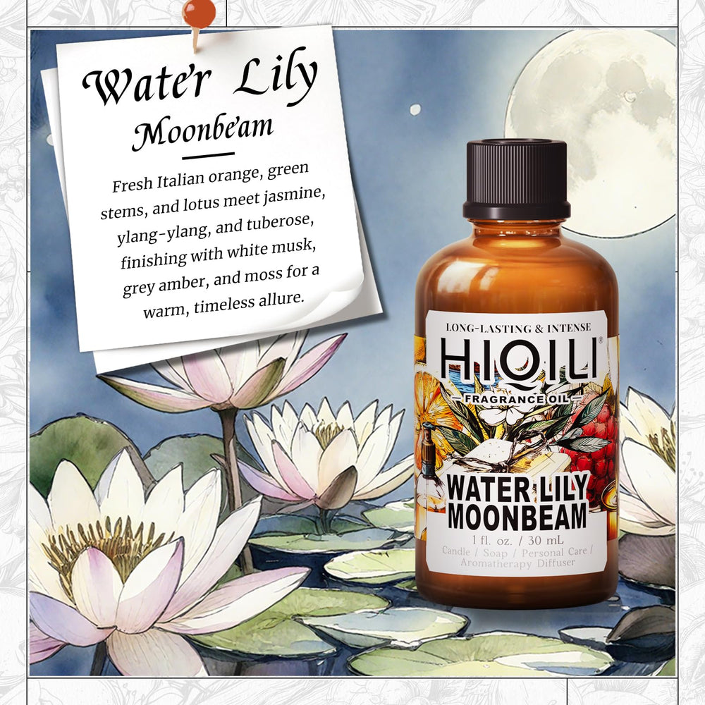 Water Lily Moonbeam fragrance oil in use for candles