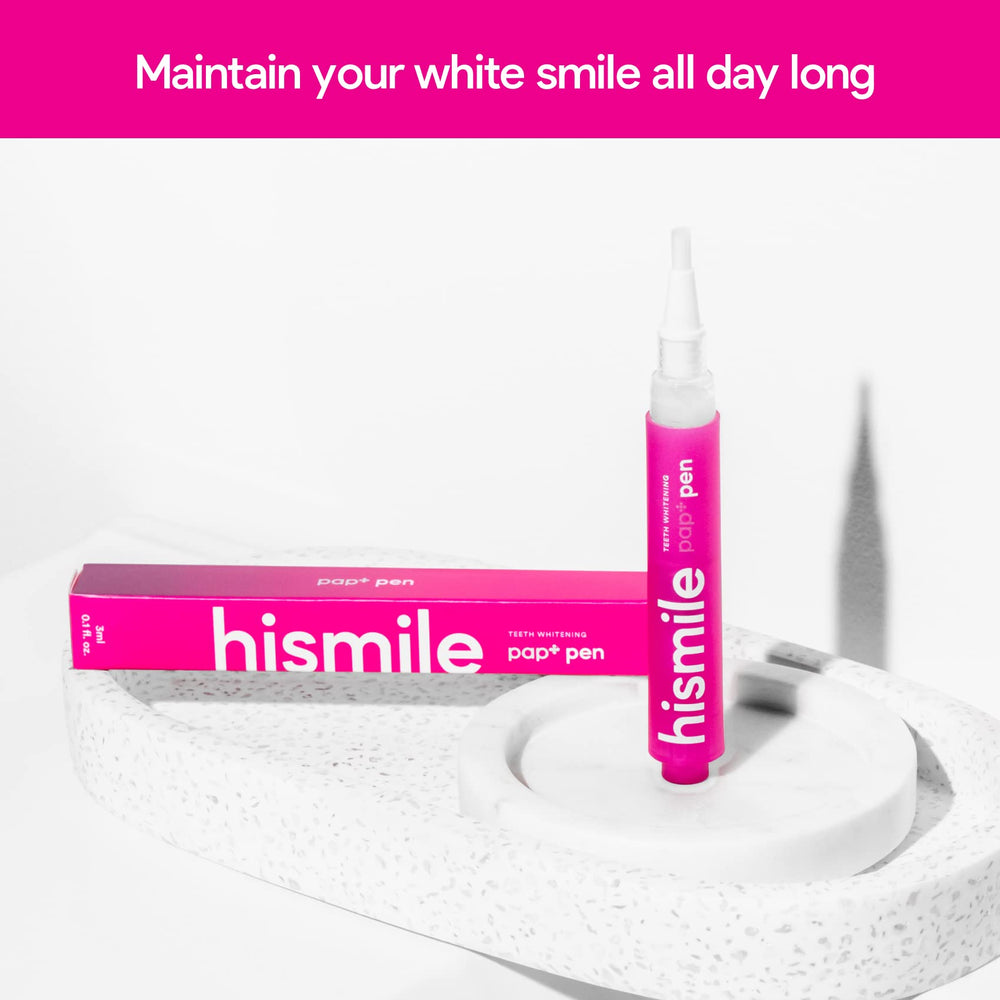 Applying Pap+ whitening pen to a tooth