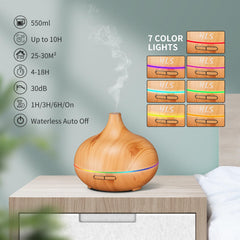 Set of 10 essential oil bottles included with diffuser