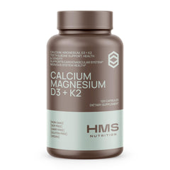 Front view of HMS Nutrition Calcium Magnesium D3 K2 bottle