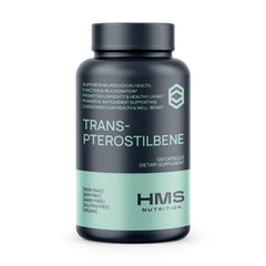 HMS Nutrition Potent Trans-Pterostilbene 200mg bottle with 120 vegan capsules