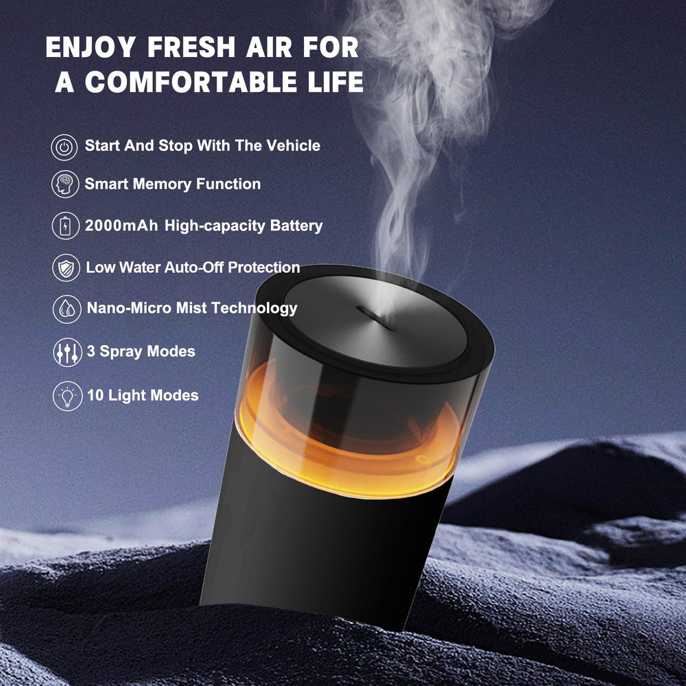 Battery-powered portable essential oil diffuser