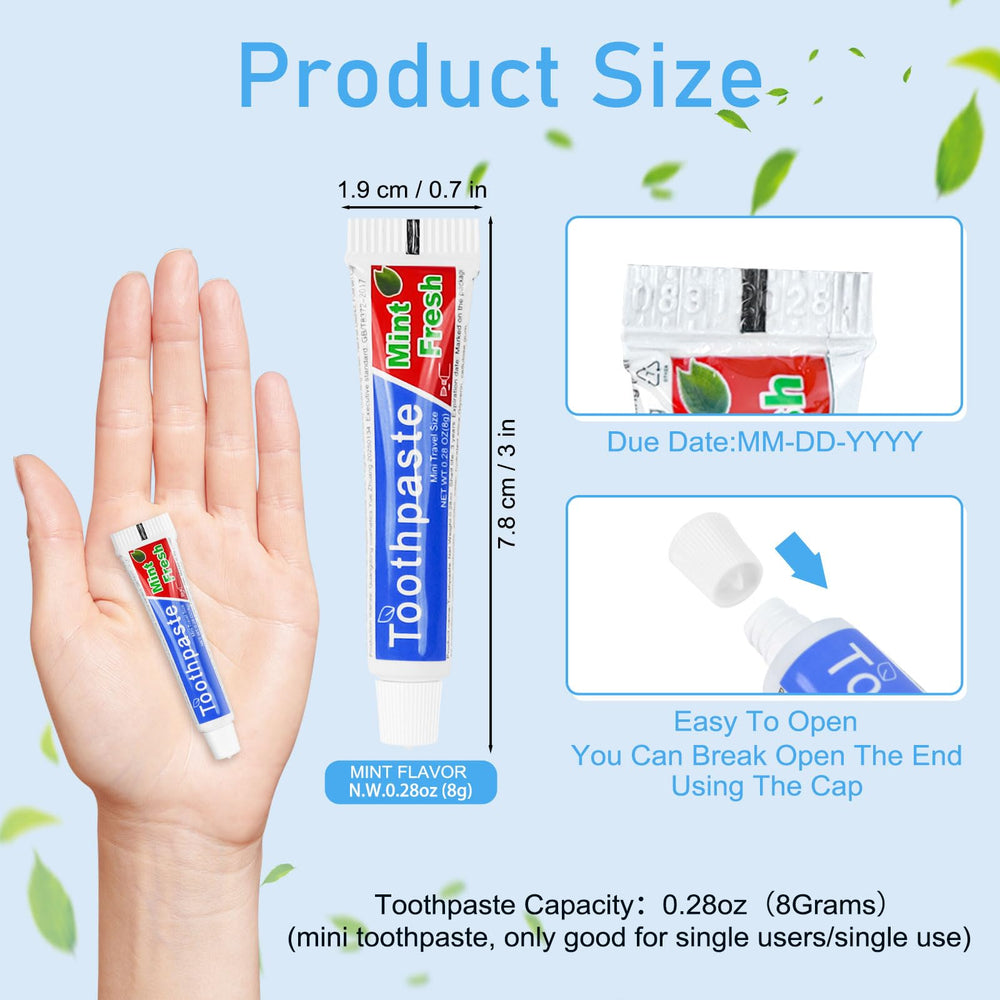 Travel size toothpaste 0.8 x 3.14 inches