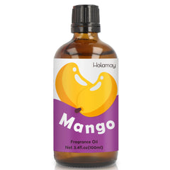 Homalay Mango fragrance oil bottle-pour showcases a premium aroma for candles and diffusers.