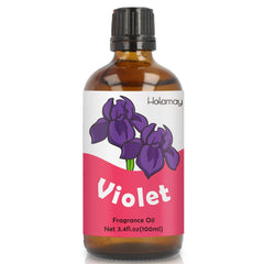 Holamay Violet Fragrance Oil bottle showcased for long-lasting candle scent.