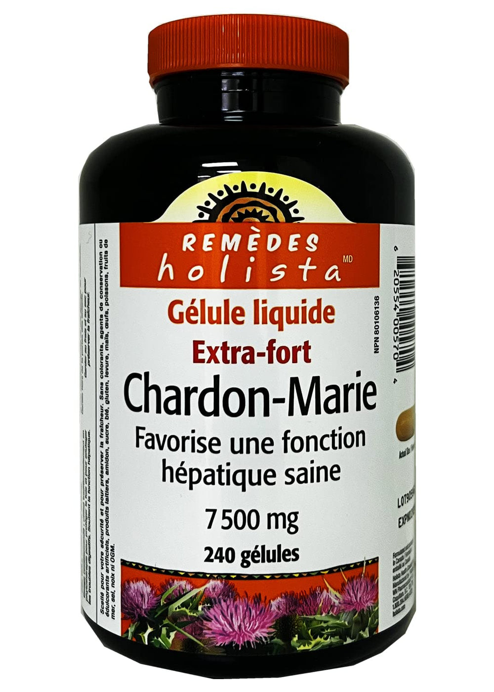 Close-up of Holista Milk Thistle softgels