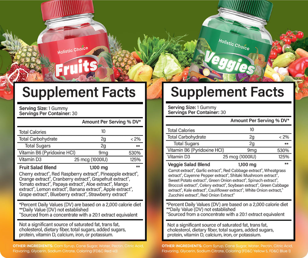 Grocery pantry display of Holistic Choice Gummies packaging