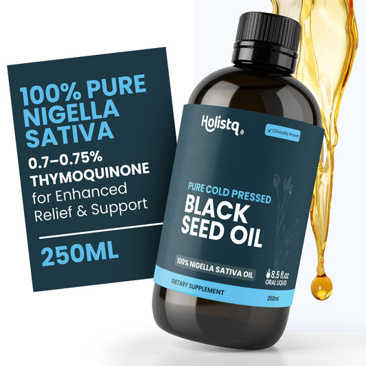 Holistiq Black Cumin Seed Oil 250ml bottle front view