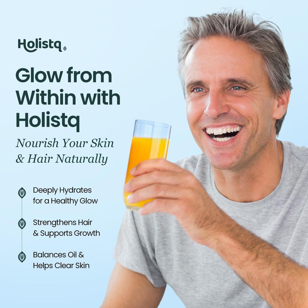 Holistiq oil benefiting hair, skin, and nails