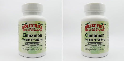Holly Hill Health Foods Cinnamon Cinnulin PF 250 mg 60 vegetarian capsules, pack of 2 — front view