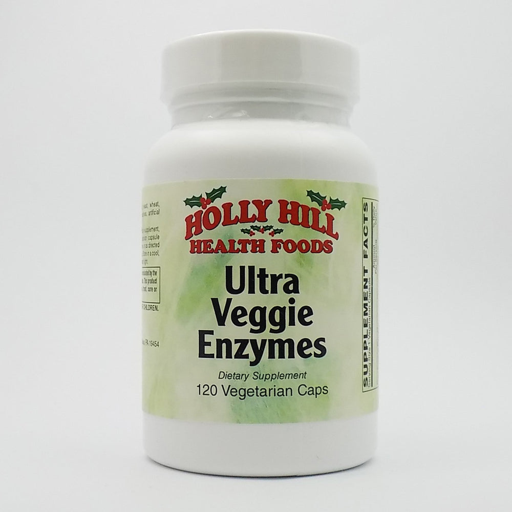 Holly Hill Health Foods Ultra Veggie Enzymes bottle – 120 vegetarian capsules