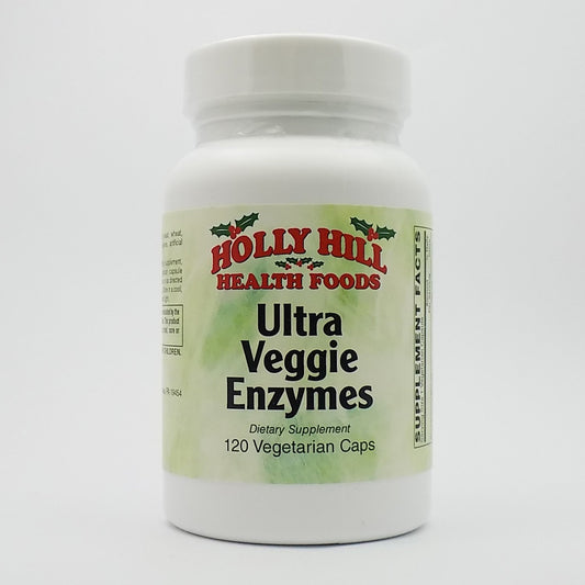 Holly Hill Health Foods Ultra Veggie Enzymes bottle – 120 vegetarian capsules