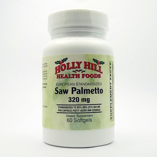 Holly Hill Health Foods European Standardized Saw Palmetto 320 mg softgel bottle