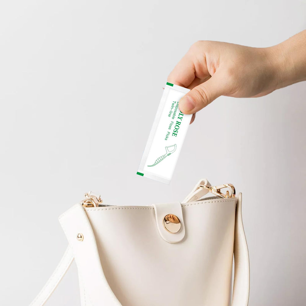 Portable floss picks set for on-the-go use