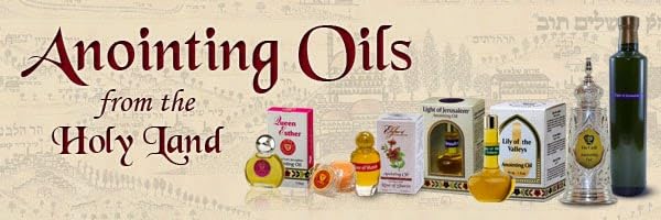 Product display highlighting Holy Land origin and cedar fragrance