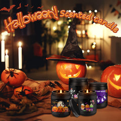 Home decor with Halloween scented candles in a 4-pack