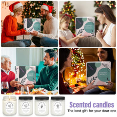 Home decor display of lavender candles