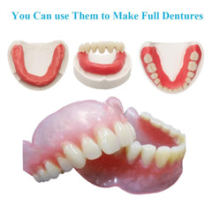 Home denture kit adjustable for full or partial dentures