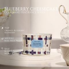 Elegant reusable jar with HomeLights branding for Blueberry Cheesecake candle