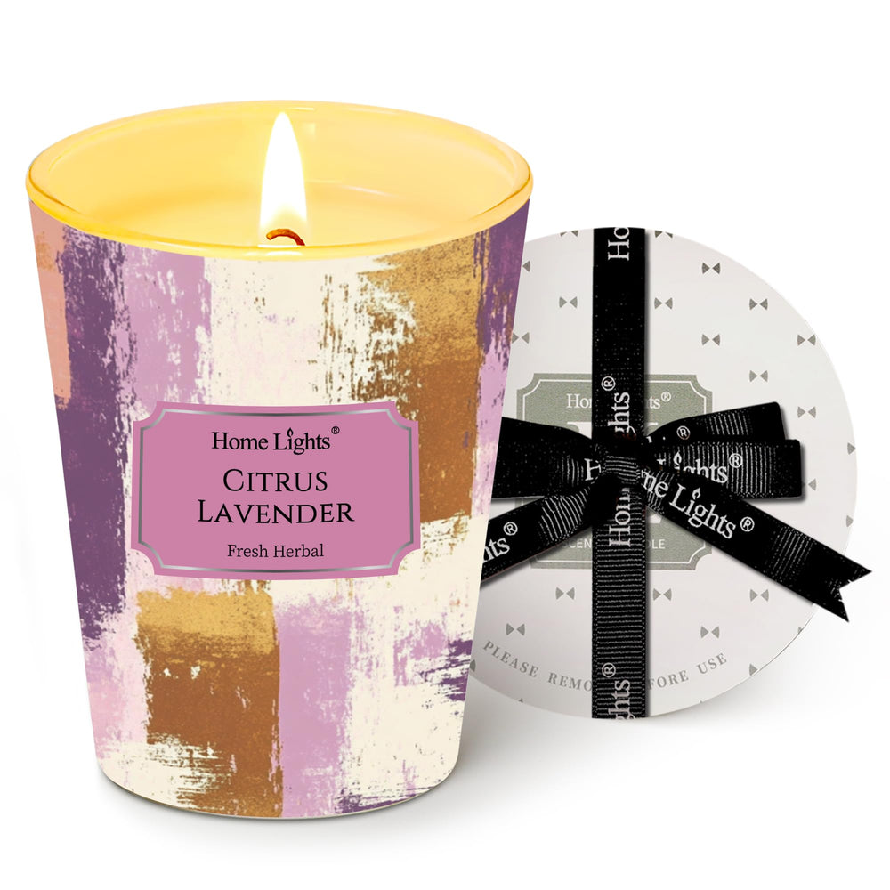 Main image of HomeLights Citrus Lavender 6.7oz soy candle in minimalist jar