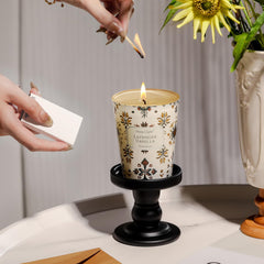 Eco-friendly soy wax candle with clean-burning finish