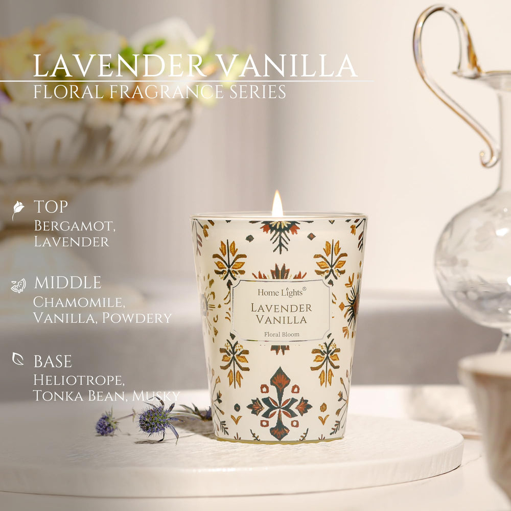 Packaging for HomeLights Lavender Vanilla candle