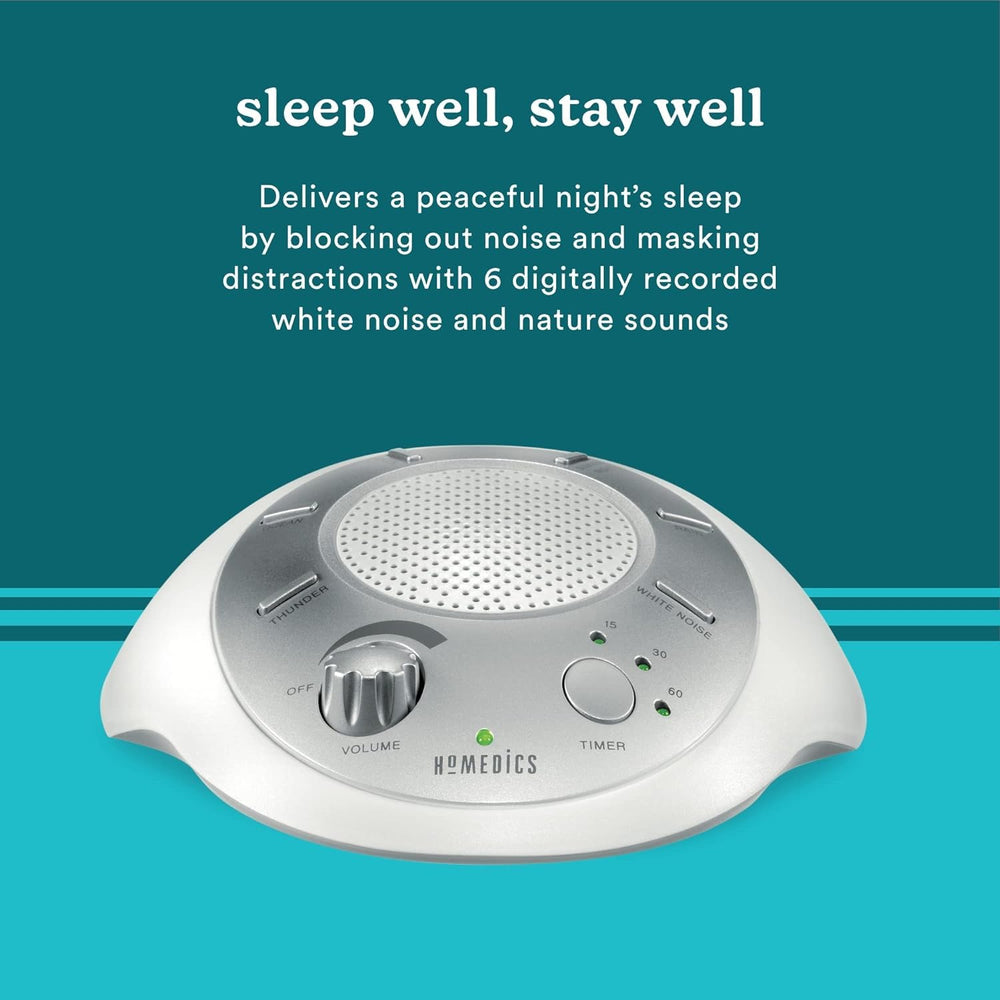 Homedics SoundSleep auto-off timer feature prevents overuse and conserves battery.