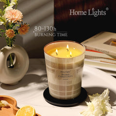 3-wick large jar candle burning evenly in a cozy kitchen scene