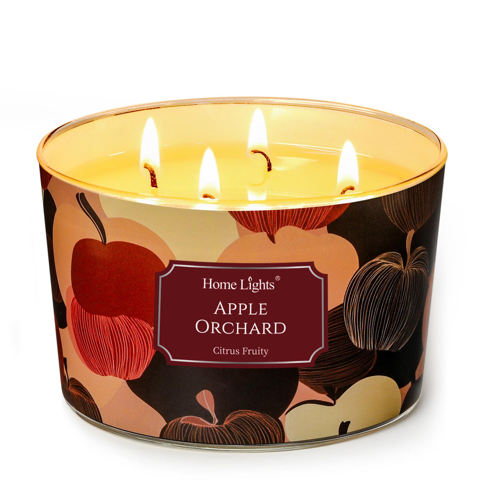 Home Lights Apple Orchard 4-wick candle in a bold jar for a welcoming aroma