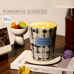 Close-up of the candle’s 3-wick burn