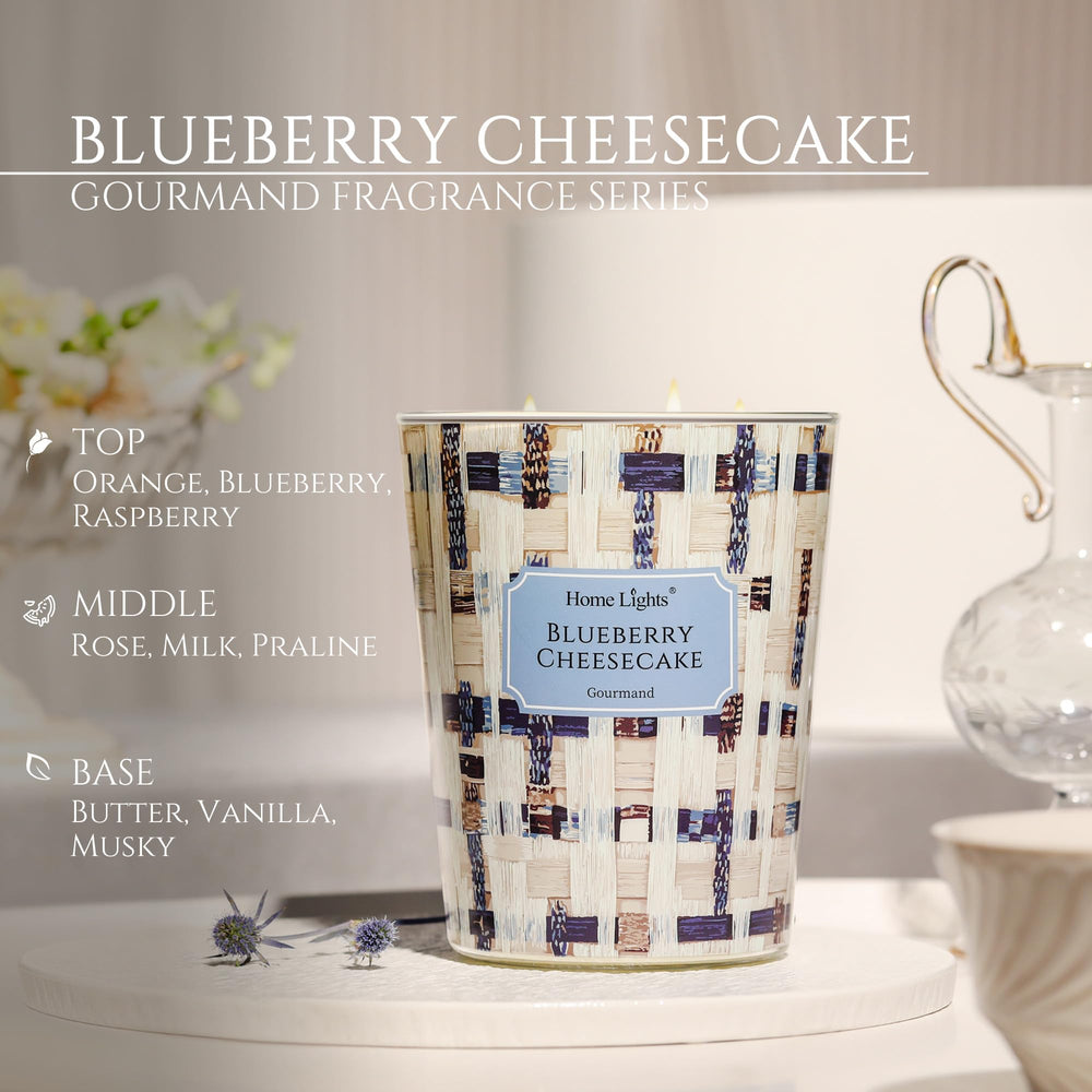 Candle displayed in a living room with rustic modern decor