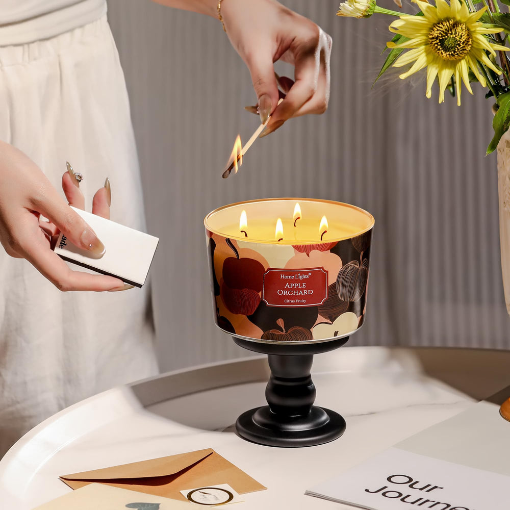 Eco-friendly soy wax candle with clean-burning formula
