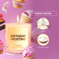7.5 oz Homesick Birthday Frosting candle poured in small batches