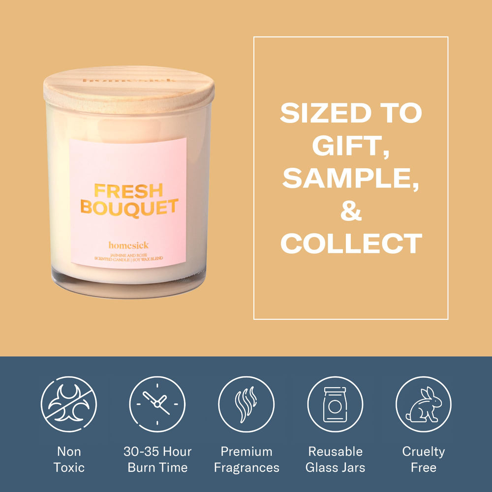 7.5 oz Fresh Bouquet Starter Candle in cozy home setting