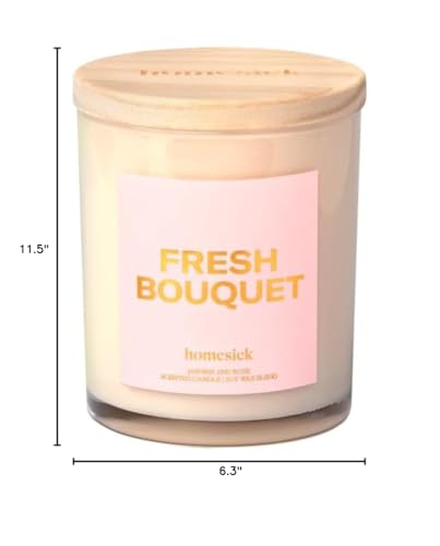 Burning Homesick Fresh Bouquet Candle in a living room