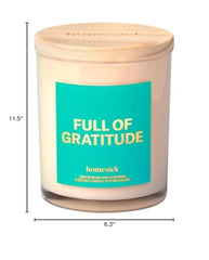 Gift-ready Homesick Full of Gratitude Starter Candle packaging with ribbon