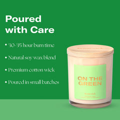 Natural soy wax blend candle with wick detail