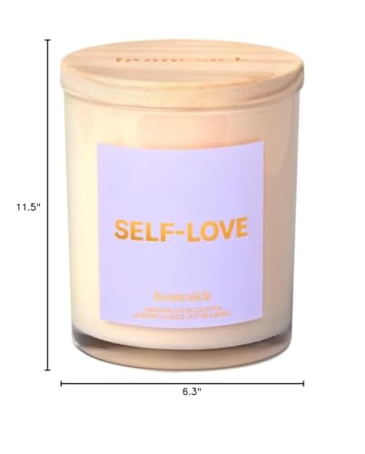 Recyclable glass jar with Homesick Self Love candle