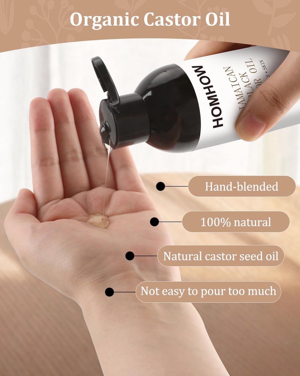 Organic Jamaican Black Castor Oil 8oz bottle