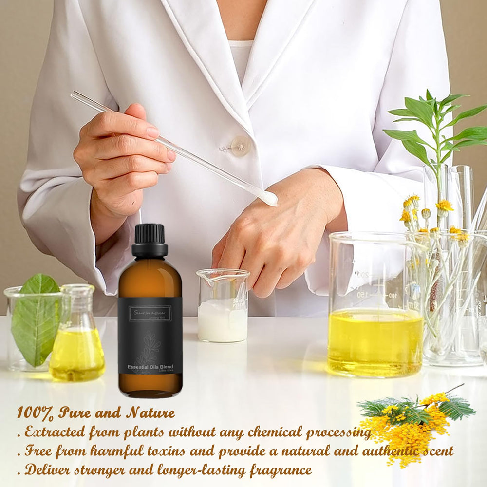 Homnas Serenity Meadows fragrance closeup highlights premium oils for luxurious scent.