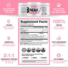 Product packaging emphasizing vegan, keto, no sugar attributes