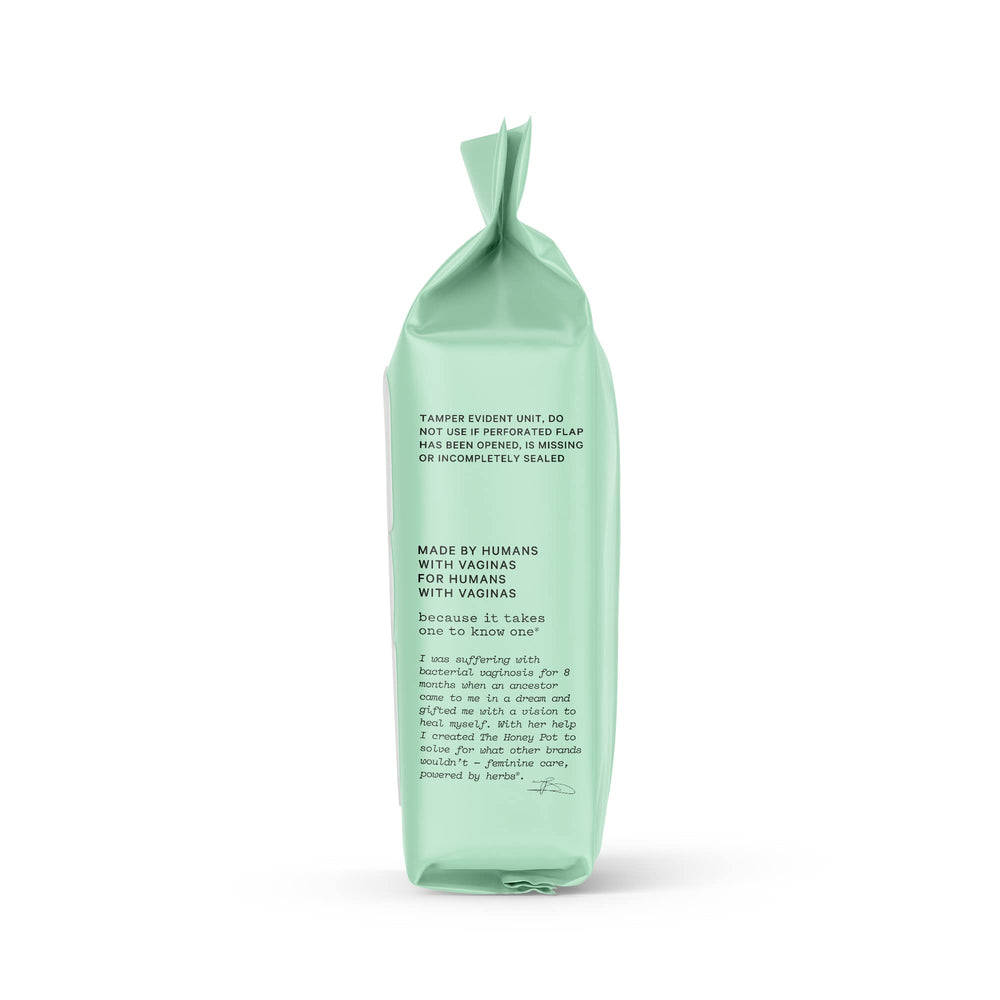 The Honey Pot Anti-Itch Wipes packaging notes clinical testing for reassurance.